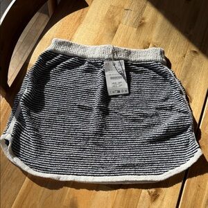 Zara Black and White Striped Skirt